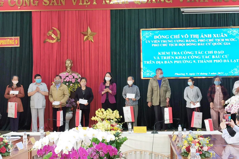 Phó Chủ tịch nước Võ Thị Ánh Xuân kiểm tra công tác bầu cử tại Lâm Đồng -0