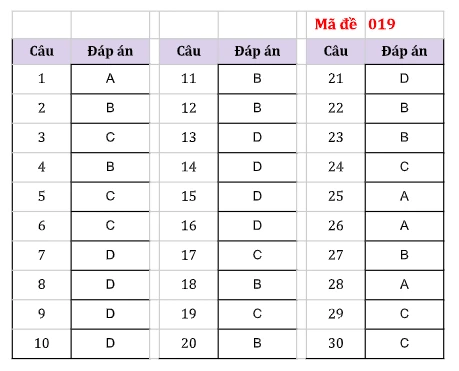 Gợi ý đáp án các mã đề môn Lịch sử thi 10 Hà Nội -0
