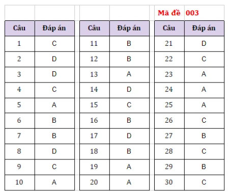 Gợi ý đáp án các mã đề môn Lịch sử thi 10 Hà Nội -1