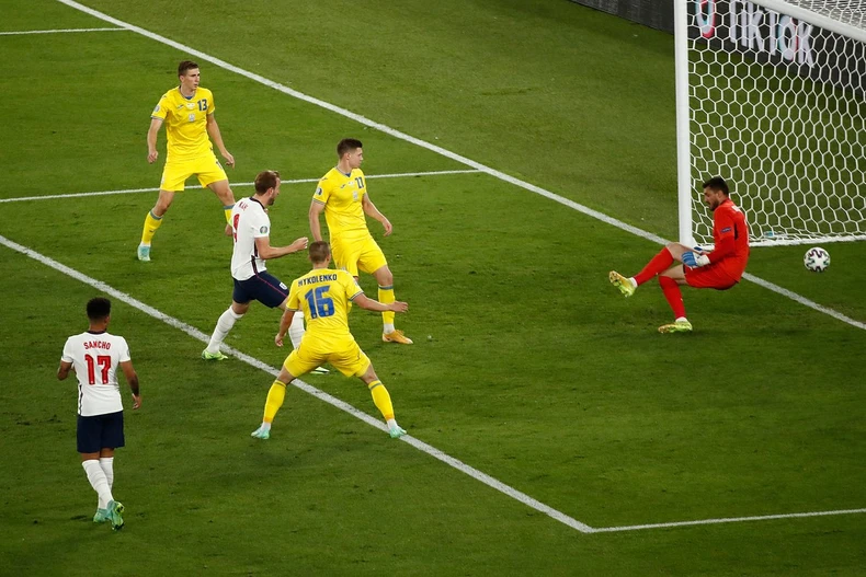 Harry Kane lập cú đúp, Anh thắng đậm Ukraine vào bán kết Euro 2020 -0