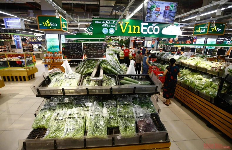 Hà Nội: Hàng hóa siêu thị dồi dào, chợ dân sinh không thiếu hàng tươi sống -0