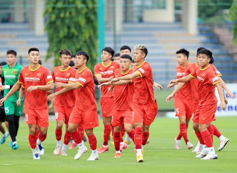 Các cầu thủ U22 Việt Nam nỗ lực để cạnh tranh suất tham dự Vòng loại U23 châu Á 2022 -0