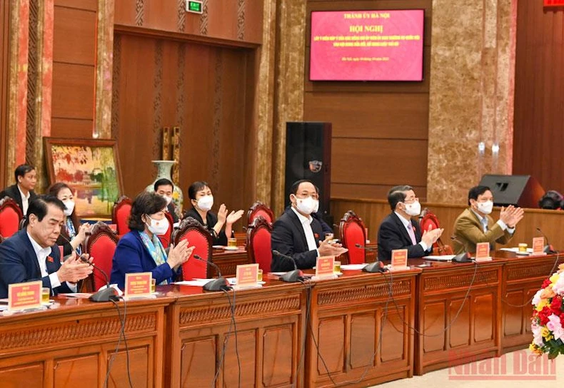 Chủ tịch Quốc hội Vương Đình Huệ dự Hội nghị lấy ý kiến vào dự án Luật Thủ đô (sửa đổi) -0