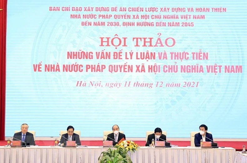 (Hình ảnh) Chủ tịch nước chủ trì hội thảo về Nhà nước pháp quyền xã hội chủ nghĩa -0