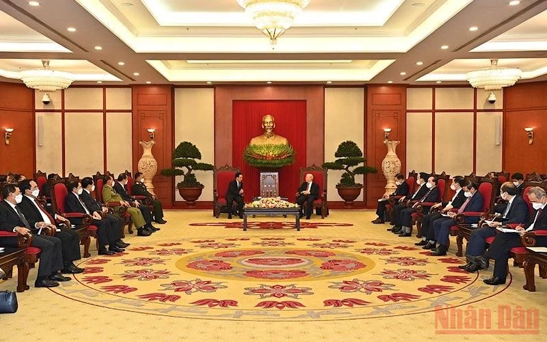 Tổng Bí thư Nguyễn Phú Trọng tiếp Thủ tướng Lào Phankham Viphavanh -0