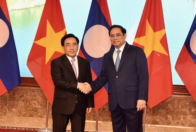 Lễ đón Thủ tướng Lào Phankham Viphavanh thăm chính thức Việt Nam -0