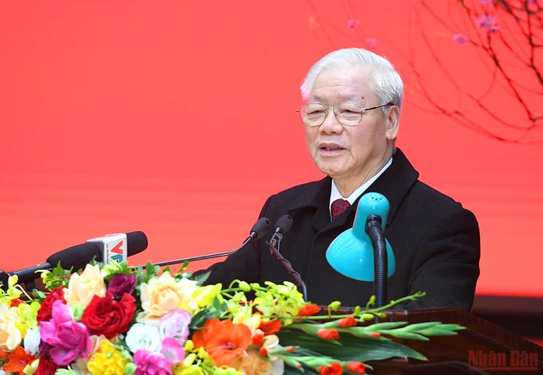 Tổng Bí thư Nguyễn Phú Trọng thăm, chúc Tết Đảng bộ, Chính quyền và nhân dân Thủ đô -0