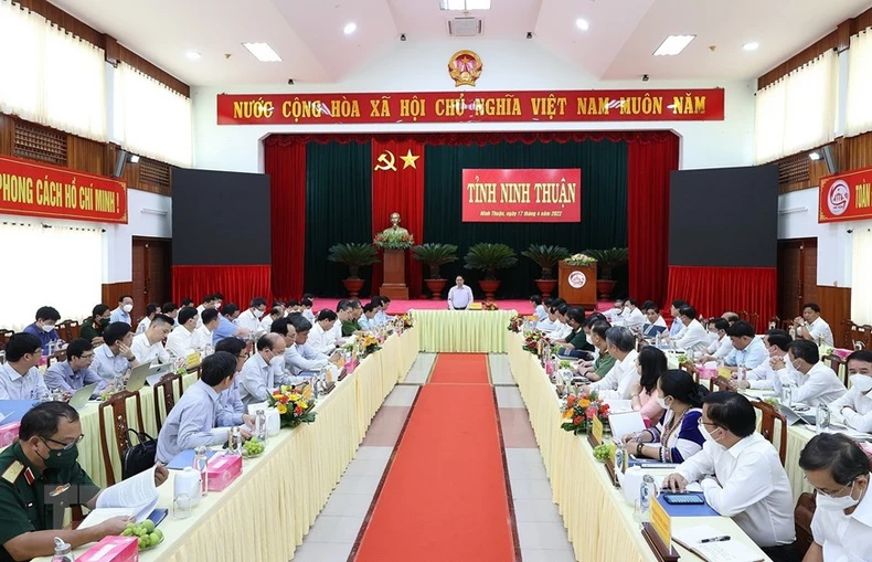 Hình ảnh Thủ tướng làm việc với lãnh đạo chủ chốt tỉnh Ninh Thuận -0