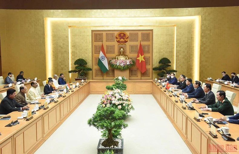 Thủ tướng Phạm Minh Chính tiếp Chủ tịch Hạ viện Ấn Độ Om Birla -3