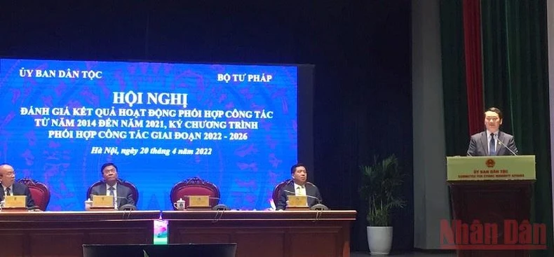 Ủy ban Dân tộc và Bộ Tư pháp ký kết Chương trình phối hợp công tác giai đoạn 2022-2026 -0
