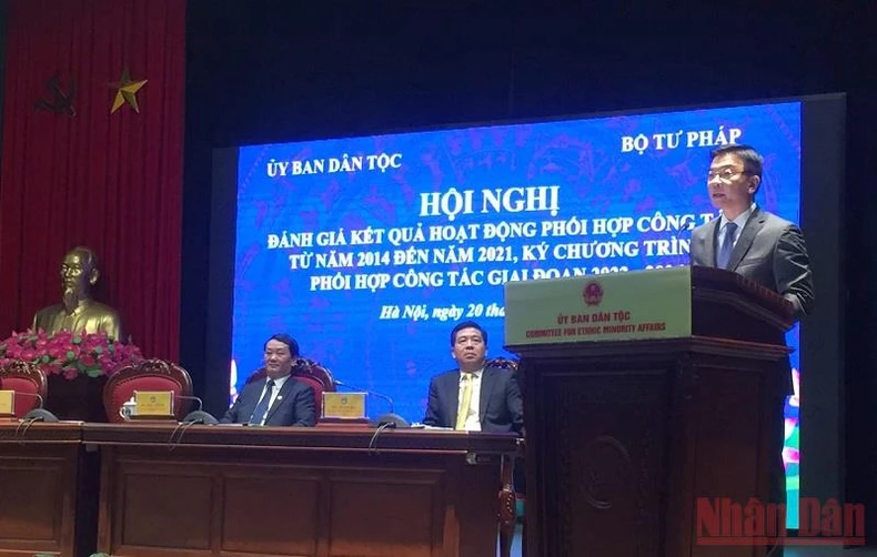 Ủy ban Dân tộc và Bộ Tư pháp ký kết Chương trình phối hợp công tác giai đoạn 2022-2026 -0