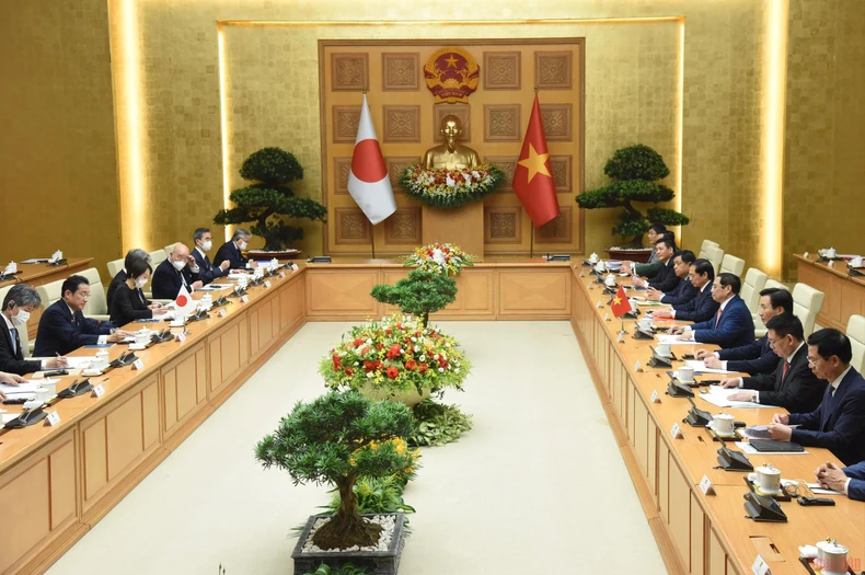 Thủ tướng Phạm Minh Chính chủ trì lễ đón Thủ tướng Nhật Bản thăm chính thức Việt Nam -0