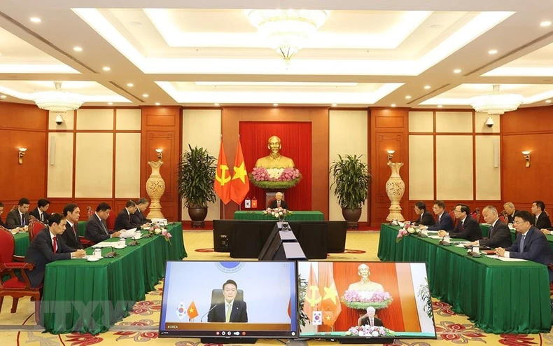 Tổng Bí thư Nguyễn Phú Trọng hội đàm với Tổng thống Hàn Quốc -0