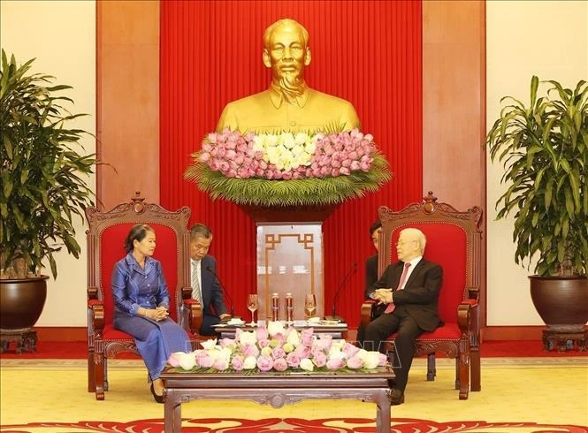 Tổng Bí thư Nguyễn Phú Trọng tiếp Phó Thủ tướng Campuchia Men Sam An -0