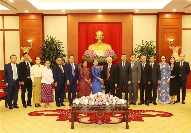 Tổng Bí thư Nguyễn Phú Trọng tiếp Phó Thủ tướng Campuchia Men Sam An -0