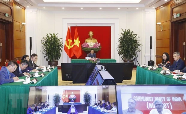 Thường trực Ban Bí thư hội đàm với Tổng Bí thư ĐCS Ấn Độ Marxist -0
