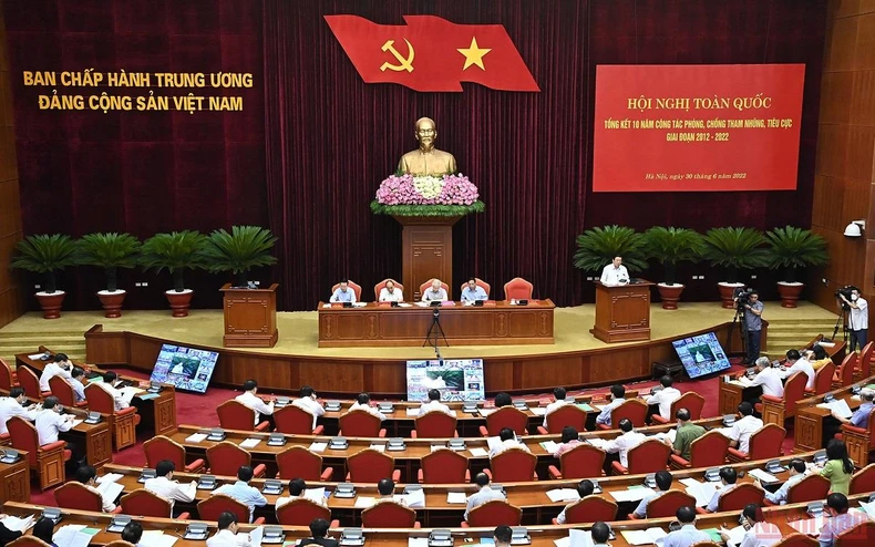 Hình ảnh Hội nghị toàn quốc tổng kết 10 năm công tác phòng, chống tham nhũng, tiêu cực -0