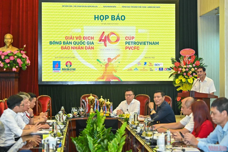 (Hình ảnh) Họp báo Giải vô địch bóng bàn quốc gia Báo Nhân Dân lần thứ 40 tranh cúp PetroVietnam PVCFC -0