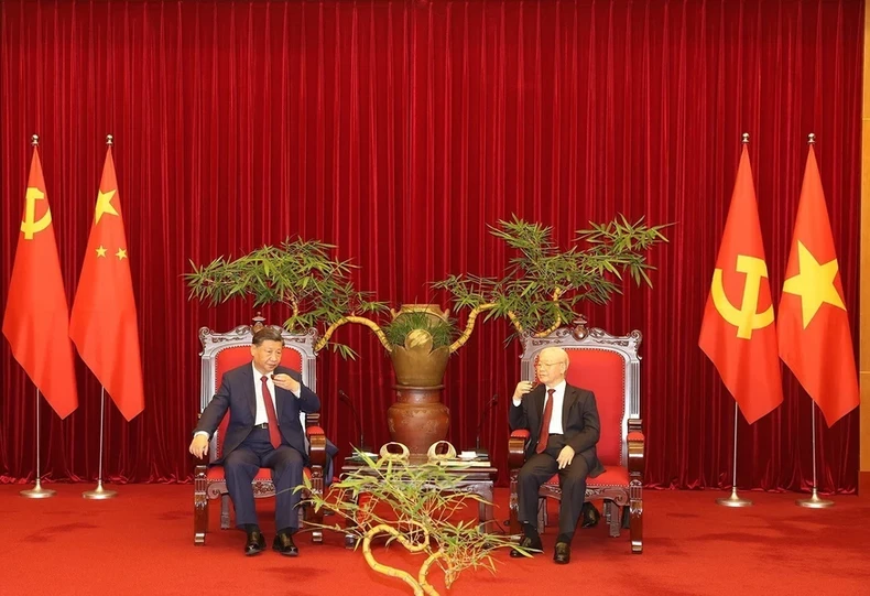 [Ảnh] Tổng Bí thư Nguyễn Phú Trọng, Tổng Bí thư, Chủ tịch Trung Quốc dự tiệc trà ảnh 2