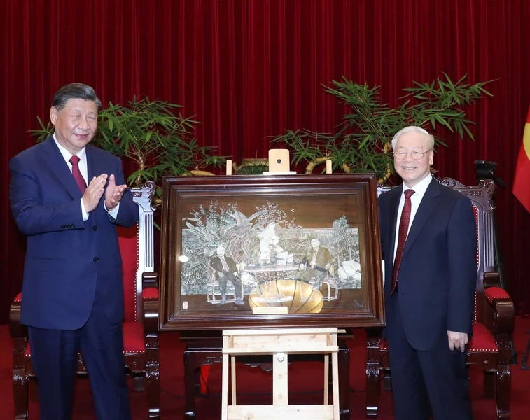 [Ảnh] Tổng Bí thư Nguyễn Phú Trọng, Tổng Bí thư, Chủ tịch Trung Quốc dự tiệc trà ảnh 5