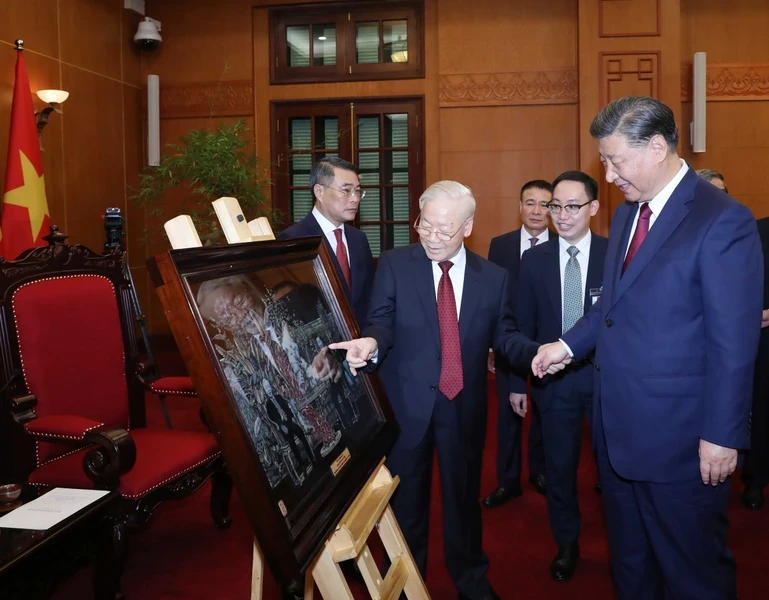 [Ảnh] Tổng Bí thư Nguyễn Phú Trọng, Tổng Bí thư, Chủ tịch Trung Quốc dự tiệc trà ảnh 4