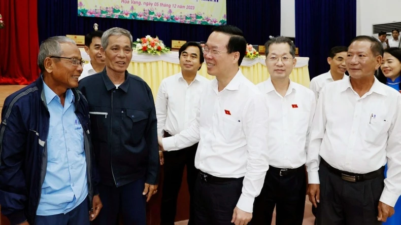 Chủ tịch nước Võ Văn Thưởng tiếp xúc cử tri huyện Hòa Vang, thành phố Đà Nẵng ảnh 2