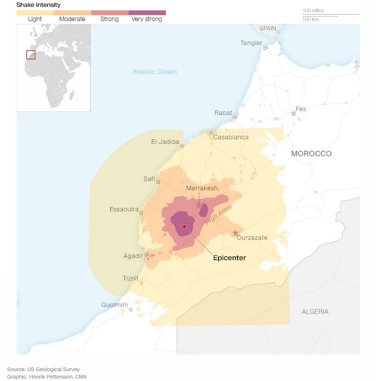 Số nạn nhân thiệt mạng do động đất ở Maroc vượt 1.000 người ảnh 2