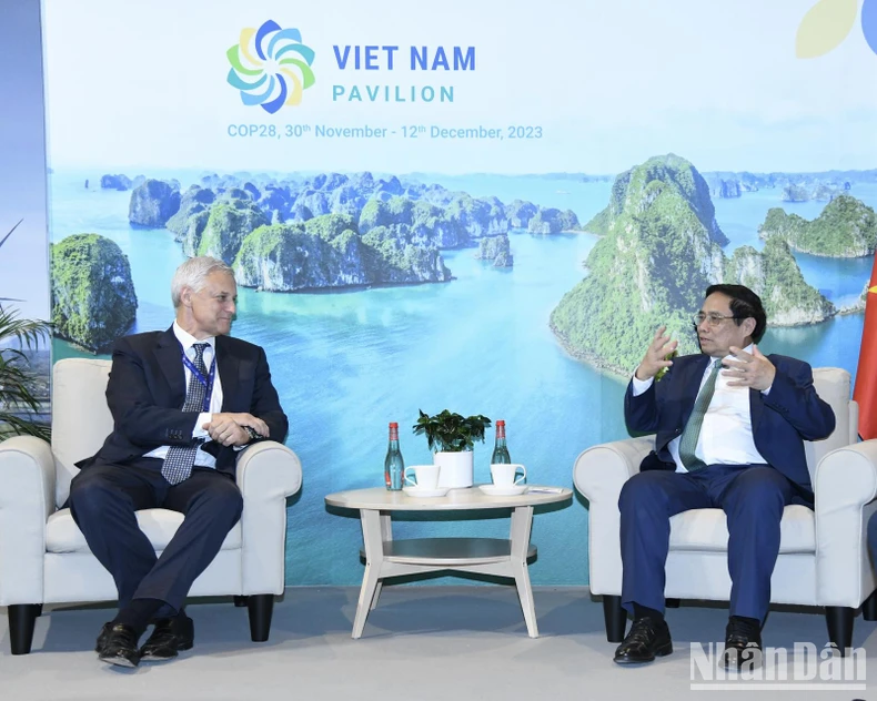 Thủ tướng Phạm Minh Chính dự Lễ công bố huy động tài chính thực hiện cam kết của Việt Nam về biến đổi khí hậu ảnh 3