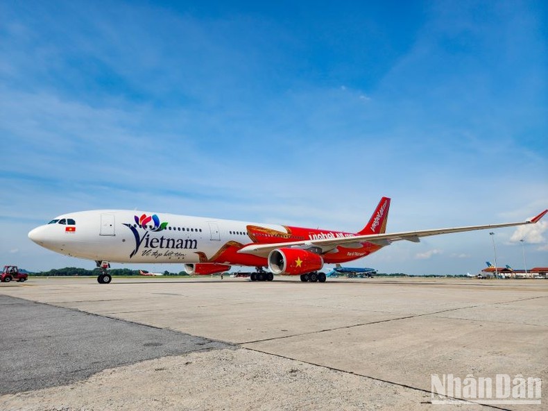 Biểu tượng Du lịch Việt Nam trên thân tàu bay lớn của Vietjet ảnh 1