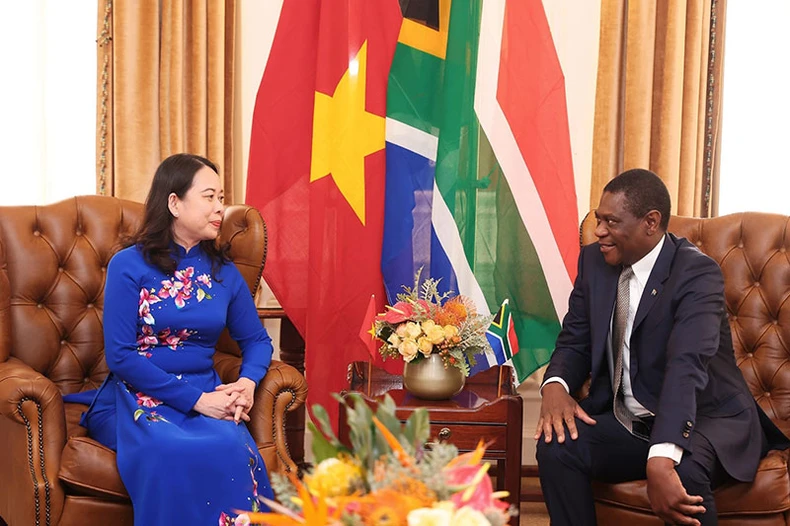 Phó Chủ tịch nước Võ Thị Ánh Xuân hội đàm với Phó Tổng thống Nam Phi Paul Mashatile ảnh 1