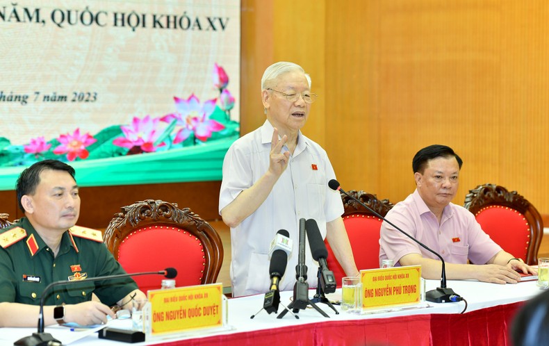 Tổng Bí thư Nguyễn Phú Trọng tiếp xúc cử tri thành phố Hà Nội ảnh 6