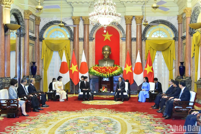 [Ảnh] Chủ tịch nước Võ Văn Thưởng tiếp Hoàng Thái tử Nhật Bản Akishino ảnh 11