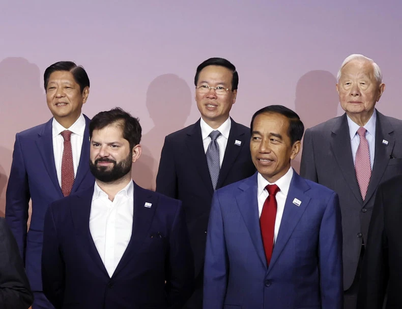 [Ảnh] Chủ tịch nước dự Phiên chụp ảnh chung với các Nhà lãnh đạo kinh tế APEC ảnh 1