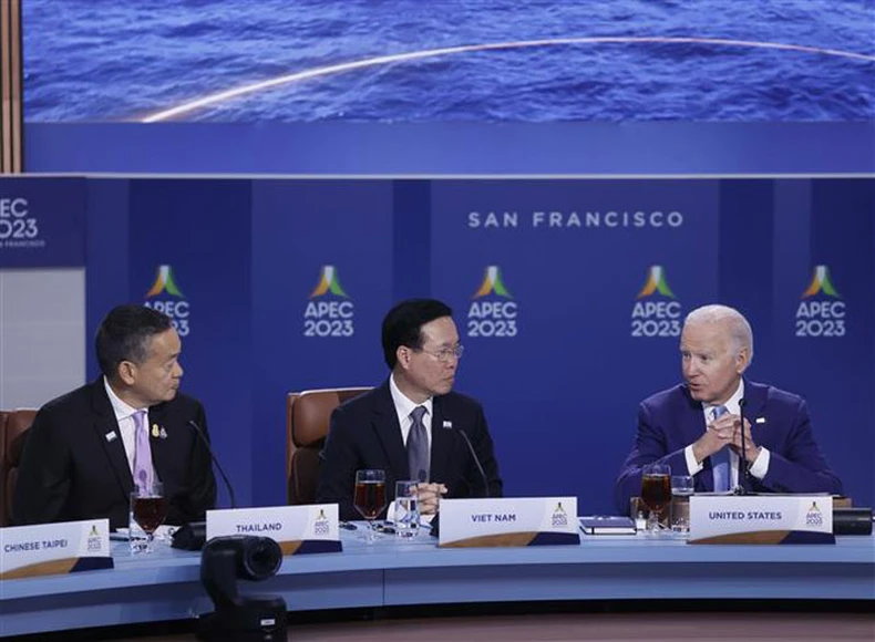 [Ảnh] Chủ tịch nước dự Đối thoại giữa các Nhà lãnh đạo APEC với khách mời ảnh 4
