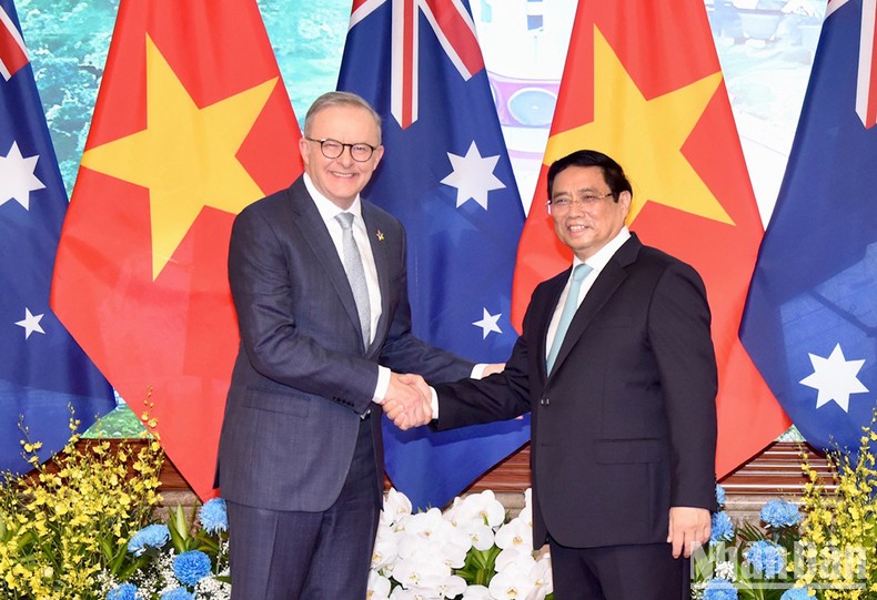 [Ảnh] Thủ tướng Phạm Minh Chính chủ trì Lễ đón Thủ tướng Australia Anthony Albanese ảnh 8