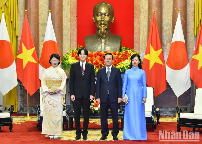 Chủ tịch nước Võ Văn Thưởng và Phu nhân tiếp Hoàng Thái tử và Công nương Nhật Bản ảnh 1