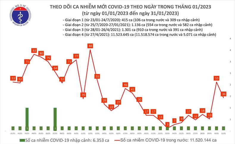 Ngày 31/1, ca mắc Covid-19 mới giảm nhẹ còn 36 ảnh 1