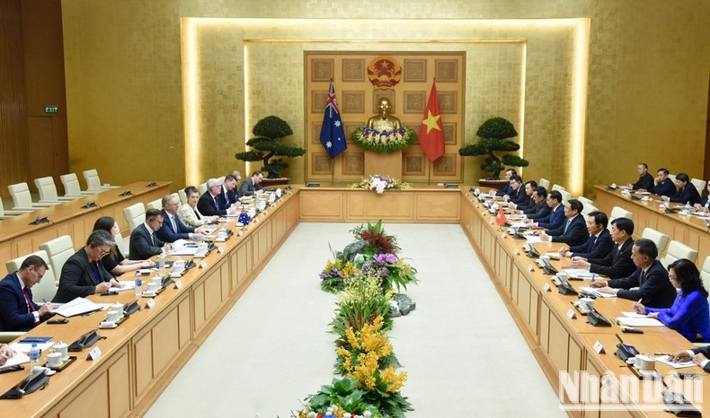 Thủ tướng Phạm Minh Chính đón và hội đàm với Thủ tướng Australia Anthony Albanese ảnh 2