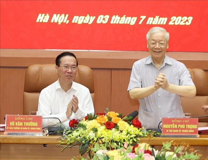 [Ảnh] Tổng Bí thư Nguyễn Phú Trọng chủ trì Hội nghị Quân ủy Trung ương lần thứ sáu ảnh 4