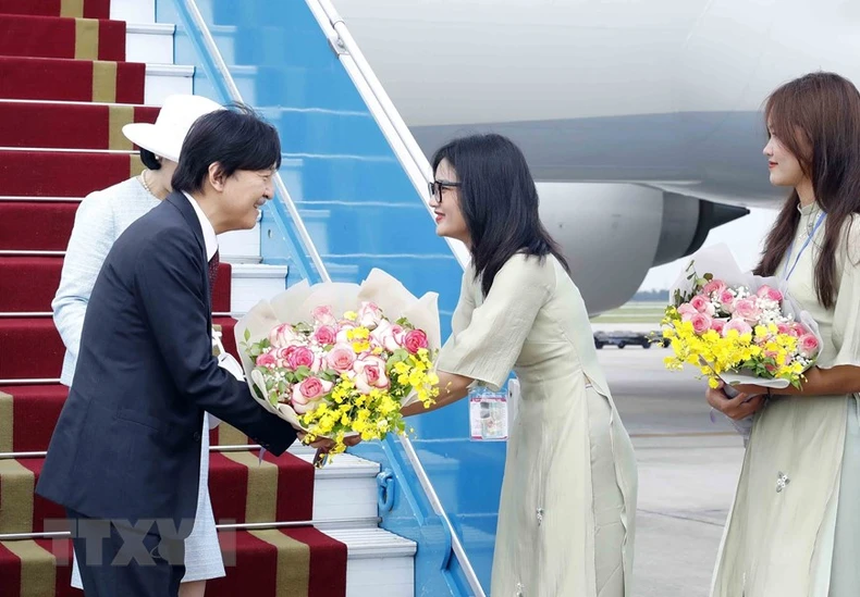 [Ảnh] Hoàng Thái tử Nhật Bản và Công nương bắt đầu thăm chính thức Việt Nam ảnh 1