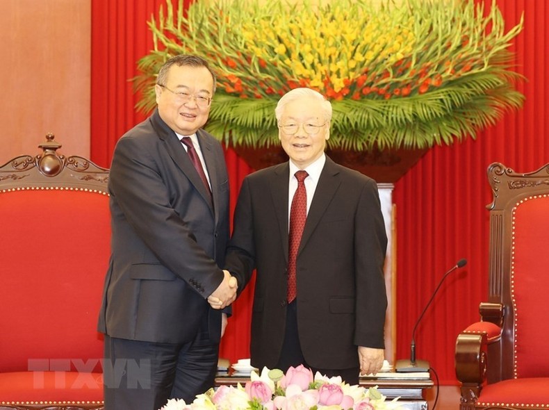 [Ảnh] Tổng Bí thư tiếp Trưởng Ban Liên lạc Đối ngoại Trung ương Đảng Cộng sản Trung Quốc ảnh 2