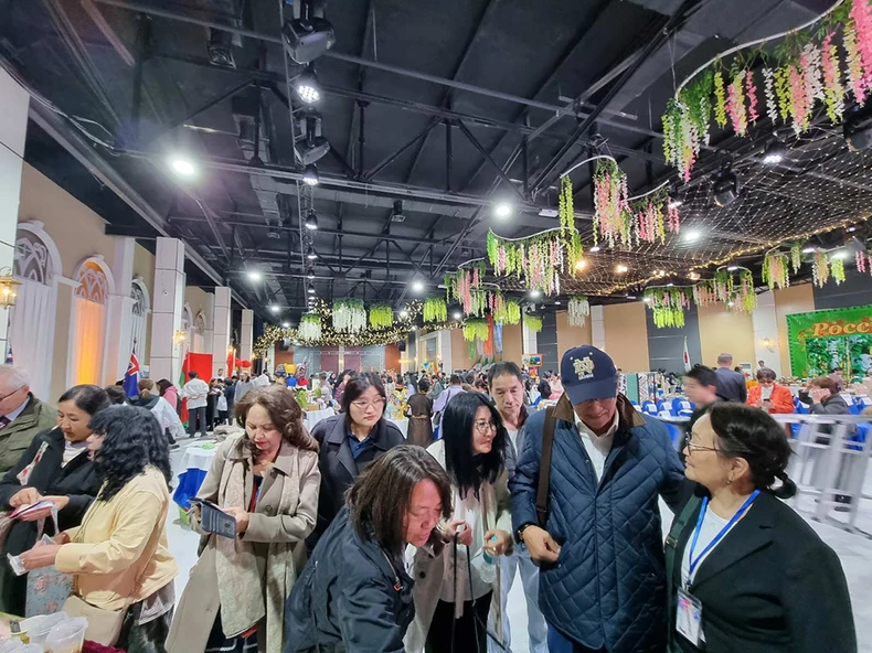 Đại sứ quán Việt Nam tại Mông Cổ tham gia Hội chợ từ thiện quốc tế 2023 ảnh 1