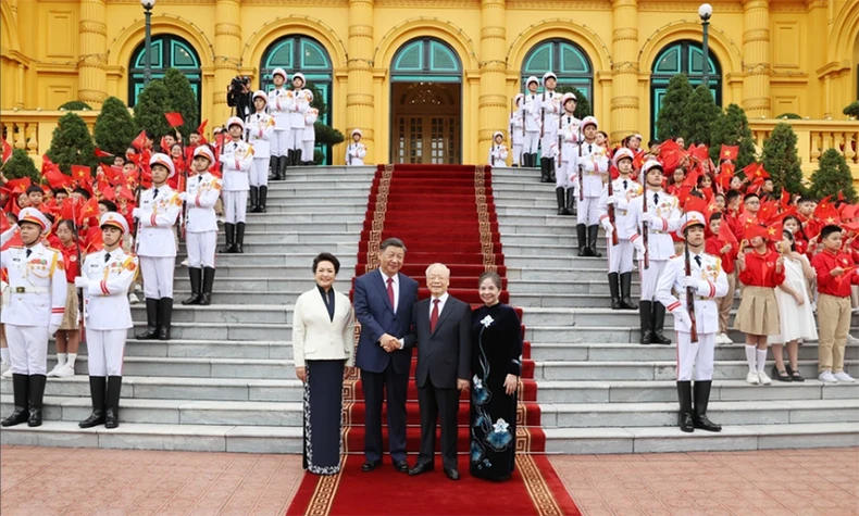 Lễ đón Tổng Bí thư, Chủ tịch Trung Quốc Tập Cận Bình thăm cấp Nhà nước tới Việt Nam ảnh 1