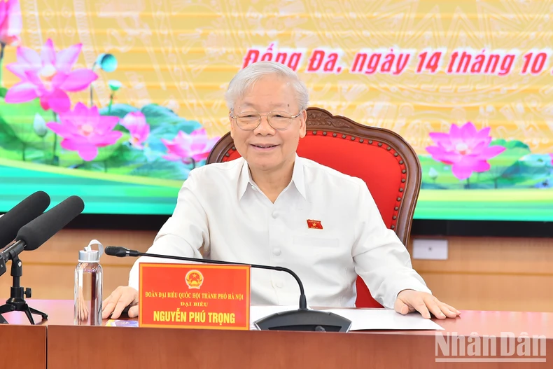 Tổng Bí thư Nguyễn Phú Trọng tiếp xúc cử tri TP. Hà Nội - Ảnh 1