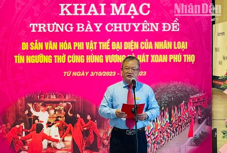 Trưng bày chuyên đề Di sản văn hóa phi vật thể của nhân loại “Tín ngưỡng thờ cúng Hùng Vương và Hát Xoan Phú Thọ” tại Đắk Lắk ảnh 4