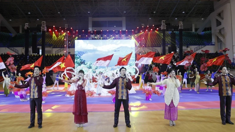 Chủ tịch nước và Tổng thống Indonesia tham dự chương trình biểu diễn võ thuật ảnh 1