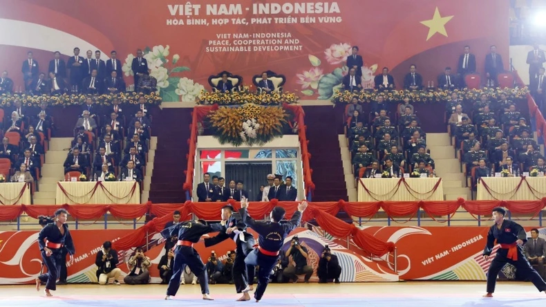 Chủ tịch nước và Tổng thống Indonesia tham dự chương trình biểu diễn võ thuật ảnh 6