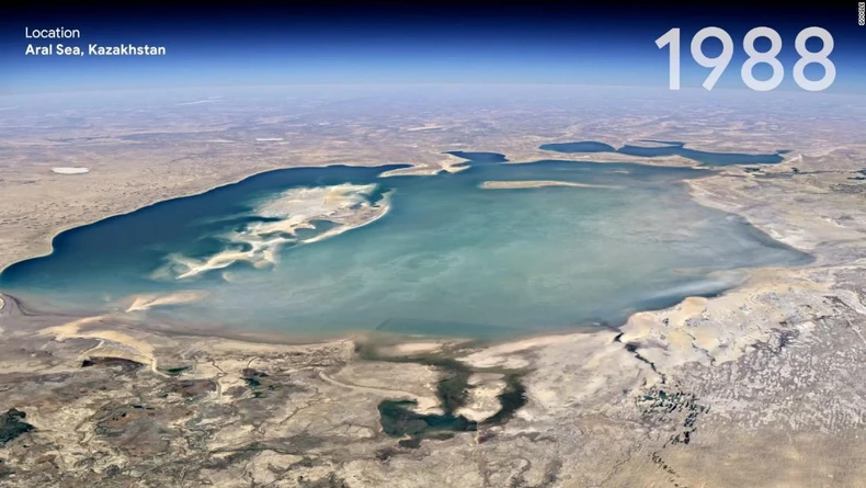Tác động của biến đổi khí hậu được hiển thị qua Google Earth -0