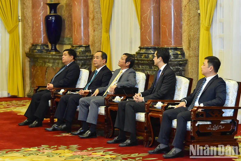 [Ảnh] Chủ tịch nước Võ Văn Thưởng tiếp Thủ tướng nước Cộng hòa Dân chủ Nhân dân Lào Sonexay Siphandone ảnh 5