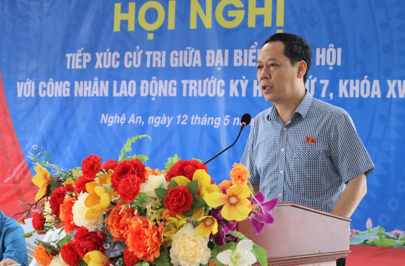 Đoàn Đại biểu Quốc hội tỉnh Nghệ An tiếp xúc cử tri là công nhân lao động ảnh 2